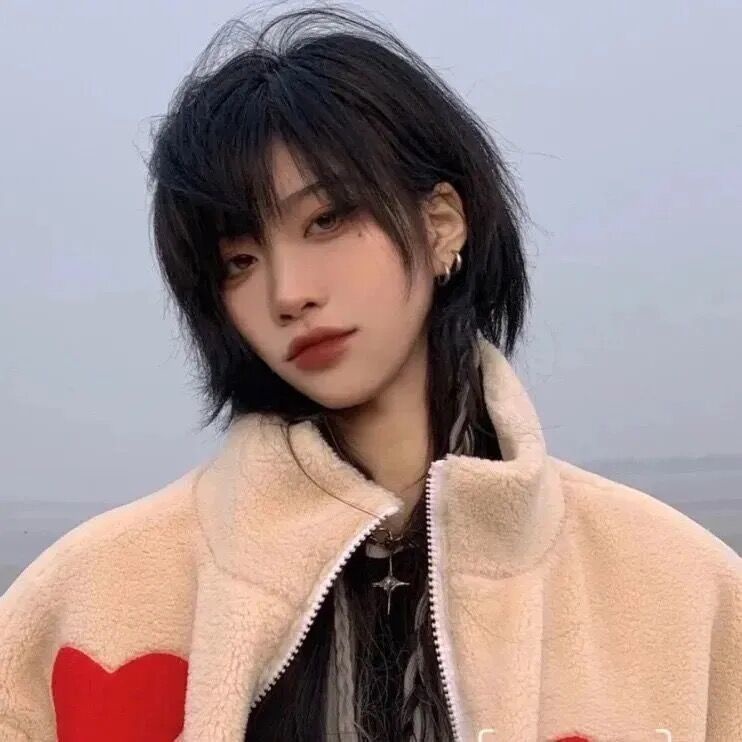○Mullet đầu học sinh sói đuôi tóc giả ngắn đầy đủ mũ đội đầu