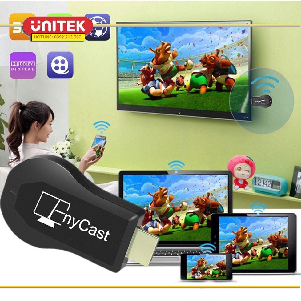 Thiết Bị Kết Nối HDMI Không Dây Từ Điện thoại Lên TV Anycast MX18 PLUS Hỗ Trợ 3G/4G/WIFI Cao Cấp