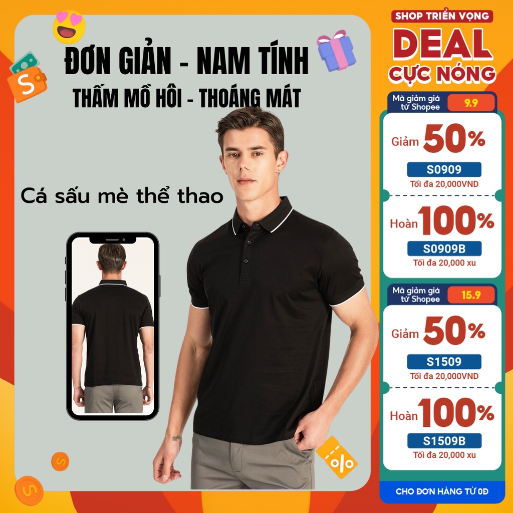 Áo Polo l Thun Cổ Sọc Thể Thao Thoáng Mát Thời Trang Easic Vải Cá Sấu Mè Thể Thao Cho Nam Và Nữ