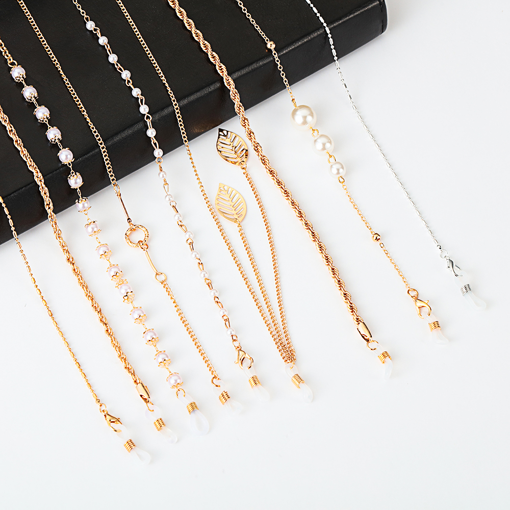 Dây Đeo Mắt Kính Chống Thất Lạc Đính Ngọc Trai Dành Cho Nam Và Nữ