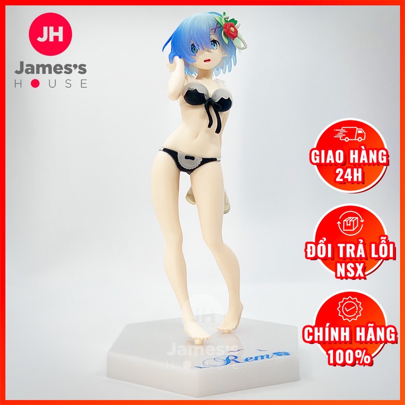 Mô Hình Figure Chính Hãng Anime Re:Zero, Rem, Limited Premium Summer Beach Figure, SEGA, Nhật Bản