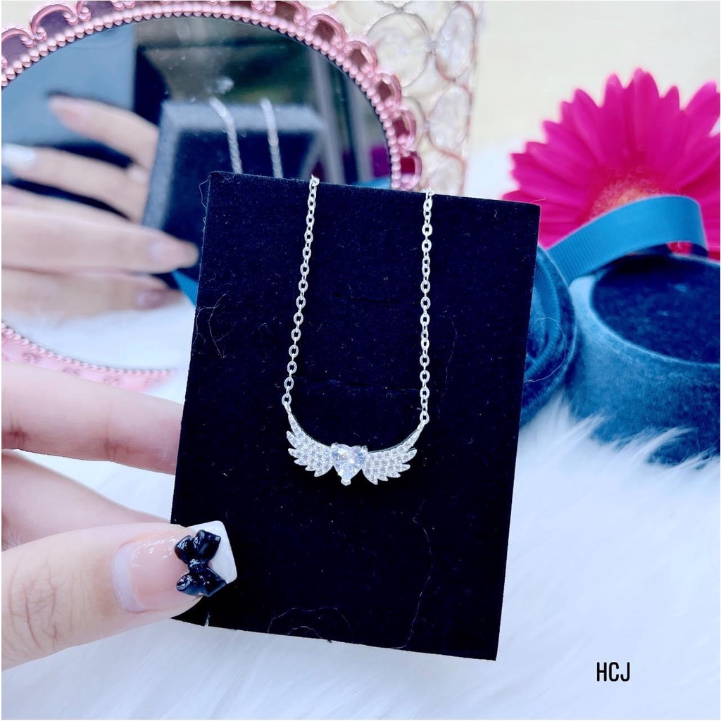 Dây chuyền cánh thiên thần đính đá chuẩn bạc ta sáng đẹp - Kho sỉ bạc Nhất Linh