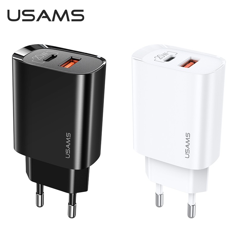 Cốc Sạc Nhanh USAMS US-CC121 T35 20w Qc3.0 + Pd3.0 Cho Iphone Oppo Samsung Huawei Vivo Xiaomi