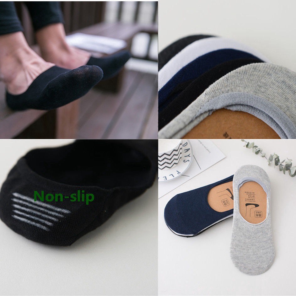 Set 5 Đôi Vớ Thuyền Cotton Chống Trượt Cho Nam