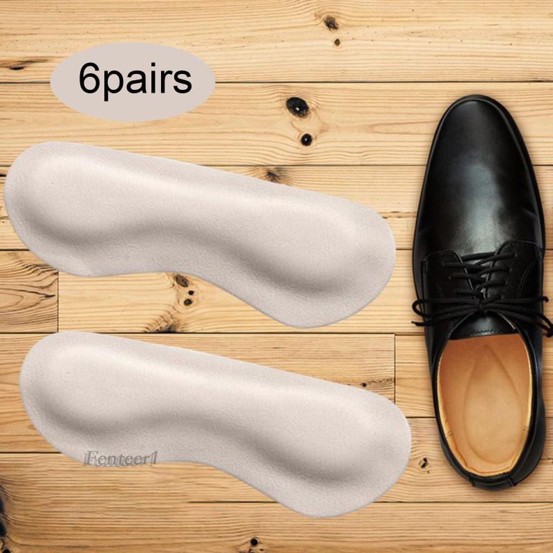 [Fenteer1] 6 Cặp Miếng Lót Gót Giày Cao Gót Bằng Da PU Mềm Chống Trượt