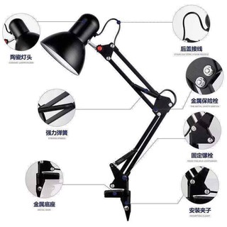 Đèn Bàn Học Bóng Xoay 360 Độ Có Chân Đế Bằng Và Chân Kẹp Bàn TI0241