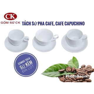 Set tách sứ kèm đĩa lót gốm sứ CK Việt Nam