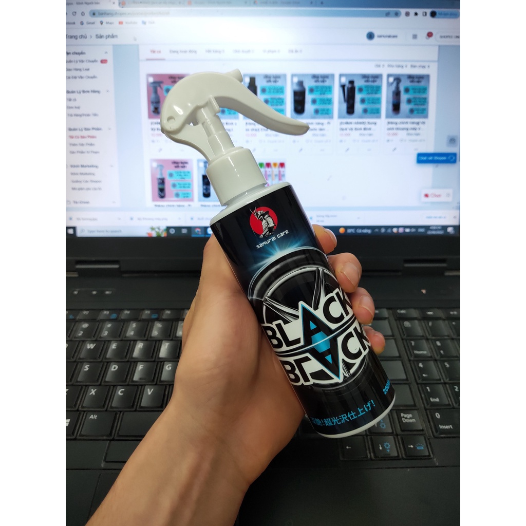 [Hàng chính hãng - Free ship] Chai xịt đánh bóng làm sạch lốp xe - Bảo vệ lốp xe Samurai Care 200ml