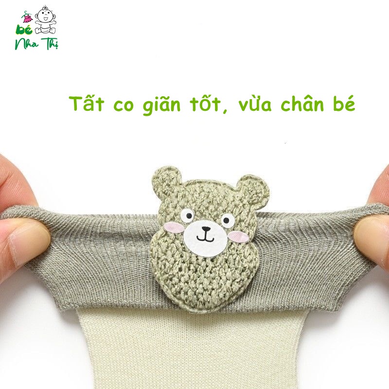 Combo 3 đôi tất cao cổ cho bé từ 0-6 tháng Vớ cho bé trai bé gái (có hộp)