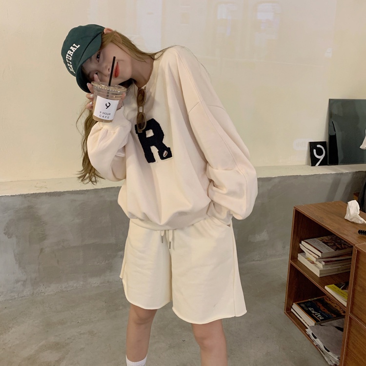 Áo Nỉ Tay Dài Cổ Tròn Form Rộng Thêu Chữ Phong Cách Hàn Quốc Thời Trang Cho Nữ | BigBuy360 - bigbuy360.vn