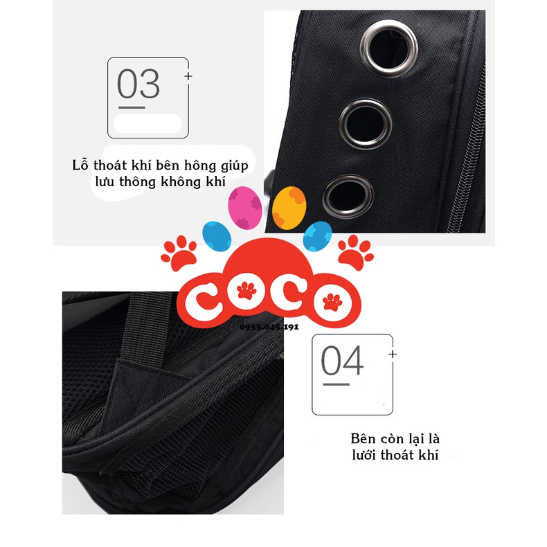 Balo phi hành gia cho chó mèo kèm đệm lót