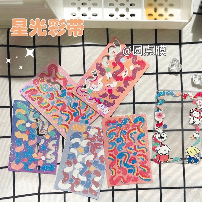 Sticker duy băng trang trí lấp lánh