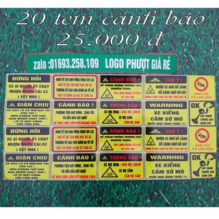 TEM CẢNH BÁO DÁN XE 30 LOGO CẢNH BÁO