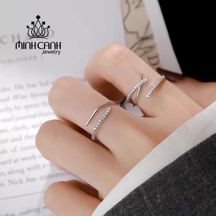 Combo 2 Nhẫn Bạc Nữ Freesize Dáng Hở - Minh Canh Jewelry