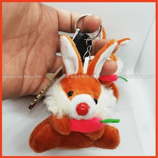Móc khóa gấu bông thỏ ăn cà rốt size 10cm