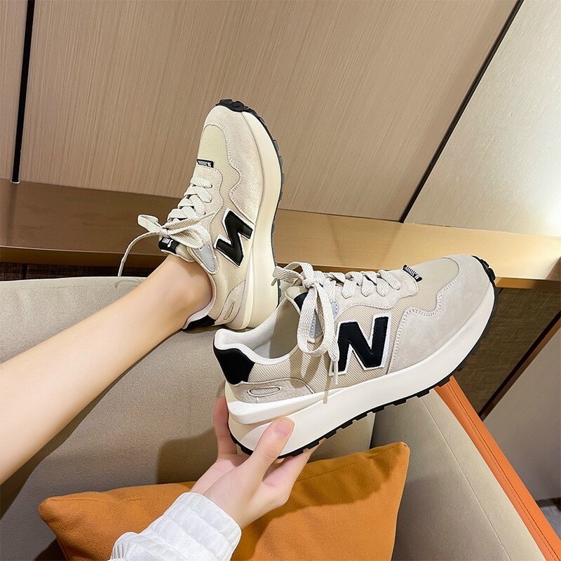 (NBL k20) giày thể thao logo thêu đế độn 2 màu năng động