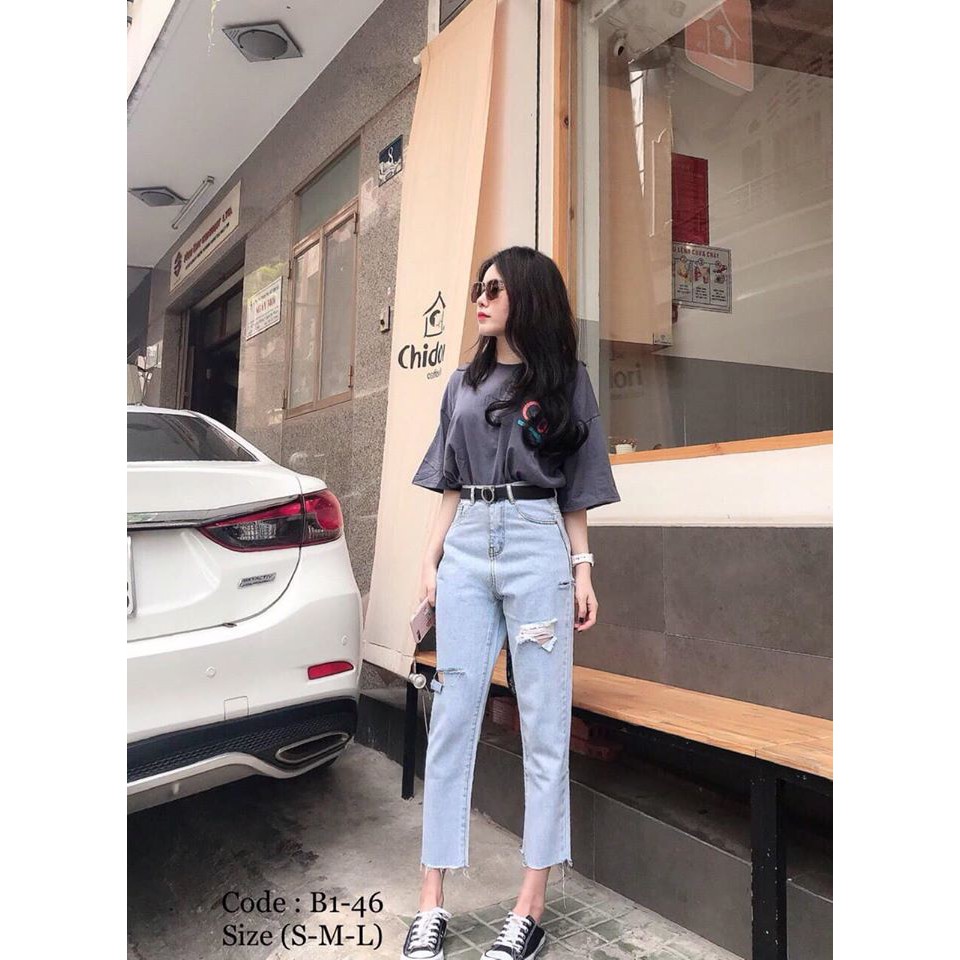 (ảnh thật RE VO ĐỊCH) QUẦN BAGGY JEAN NỮ CHẤT BO