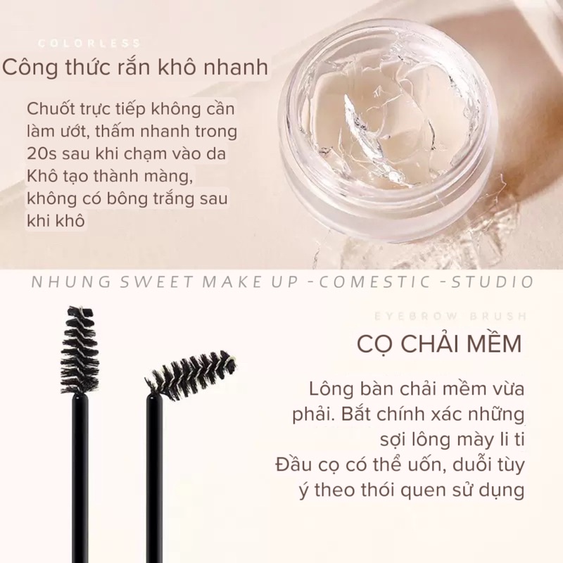 Sáp chải dựng sợi lông mày siêu mềm, không thấm nước + tạo sợi dễ dàng