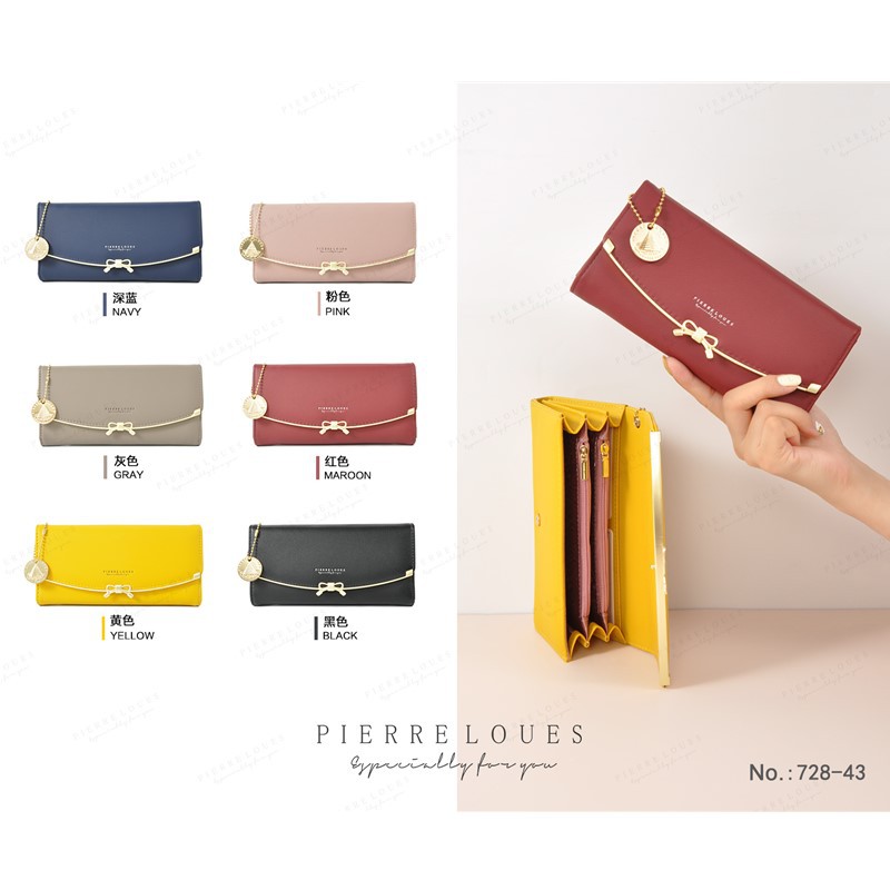 Ví dài cầm tay PIERRE LOUES phong cách thanh lịch thời trang cho nữ