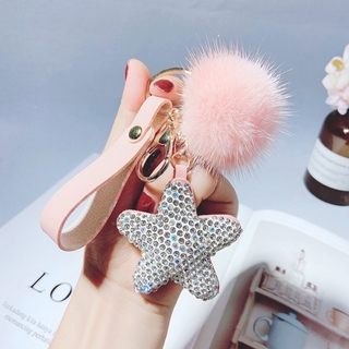 Móc Khóa Hình Ngôi Sao / Trái Tim Đính Đá Thời Trang Dễ Thương