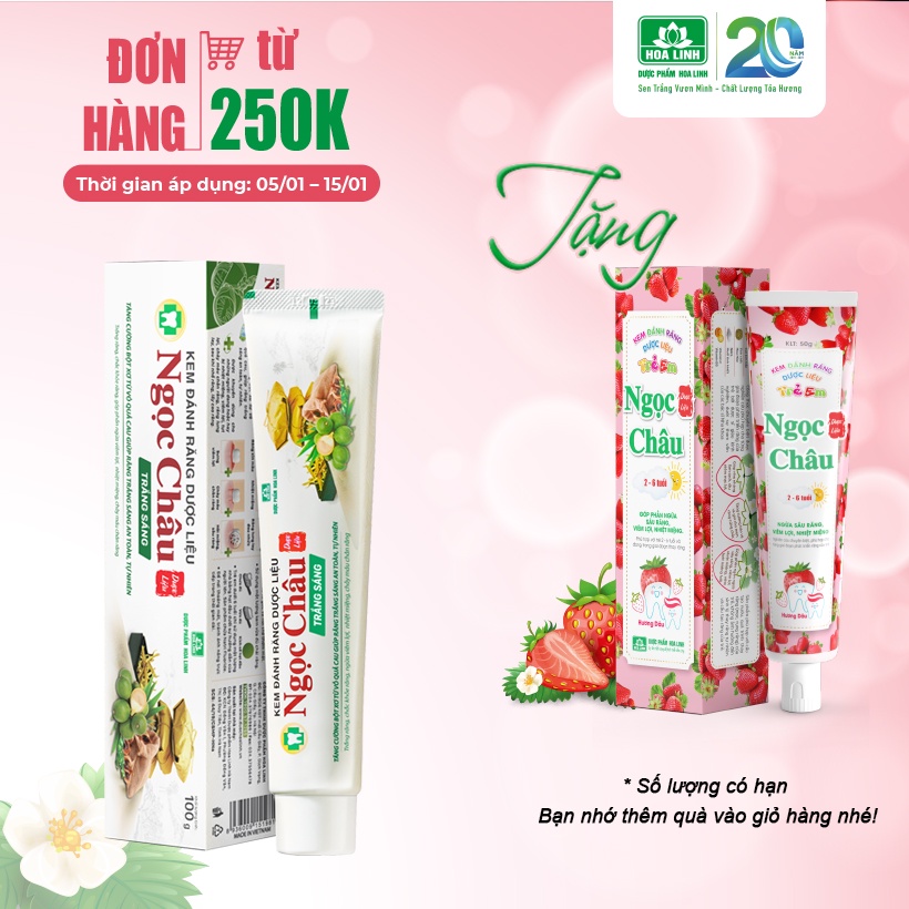 Kem Đánh Răng Dược Liệu Ngọc Châu Trắng Sáng 100g