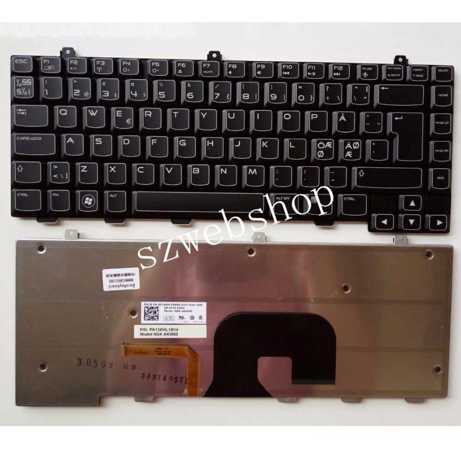 (KEYBOARD) BÀN PHÍM LAPTOP DELL ALIENWARE M14X R1 R2 (US) dùng cho Alienware M14X R1 R2