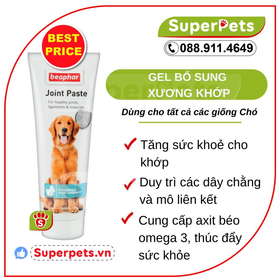 Gel Dinh Dưỡng Cho Chó Nutri gel Beaphar Chó Con, Chó Lớn, Vị Gan, Gel Bổ Xương Khớp Nhập Hà Lan SUPERPETS VIỆT NAM