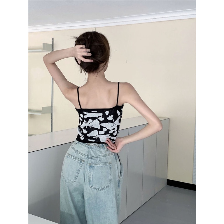 Áo Hai Dây Dệt Kim Thời Trang Mùa Hè Cho Nữ