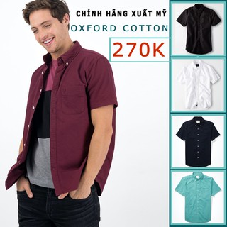 Áo Sơ Mi Nam Ngắn Tay Vải Oxford - FO76 Kho Hàng Xuất Dư