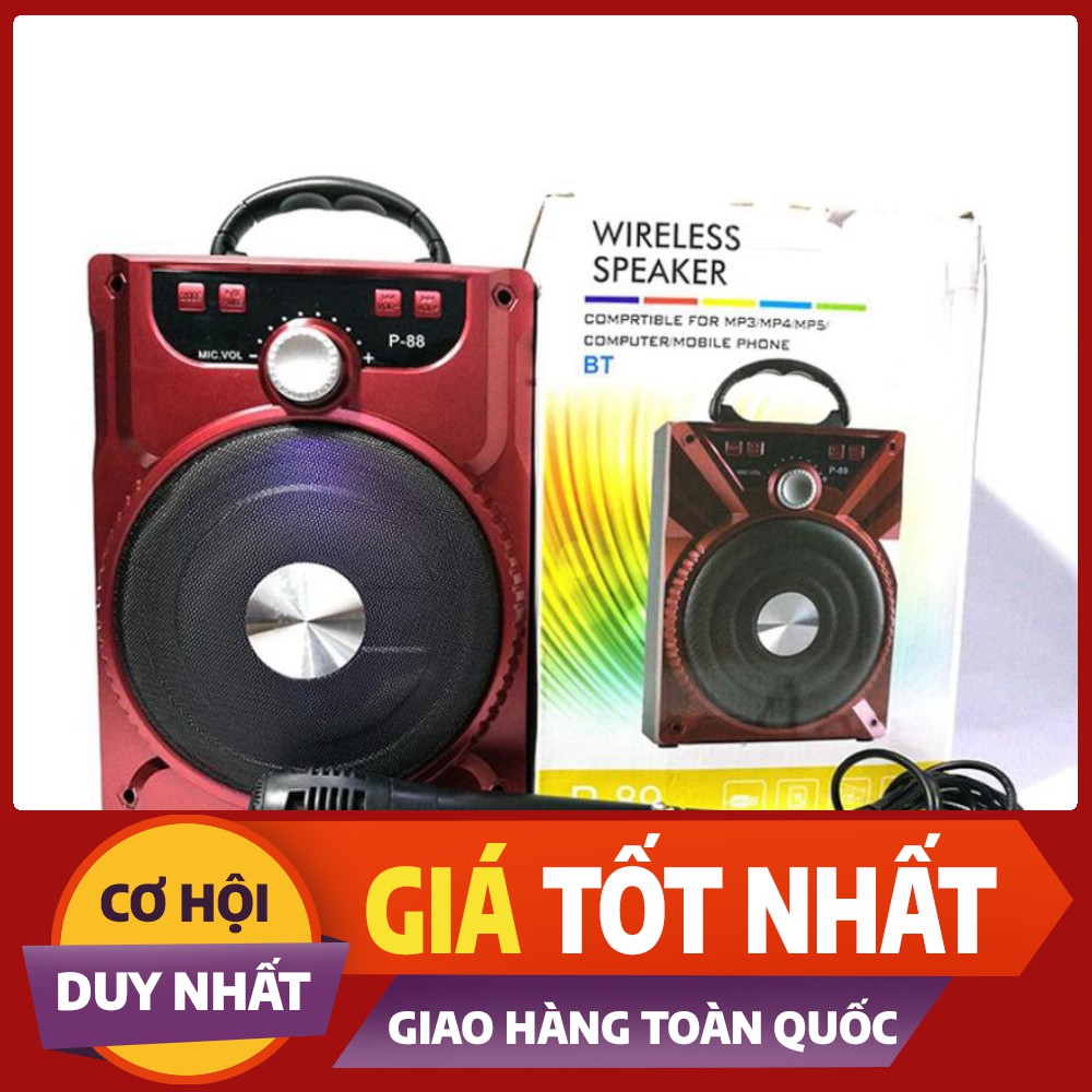 Loa kẹo kéo mini xách tay bluetooth hát karaoke P88 P89 tặng kèm mic