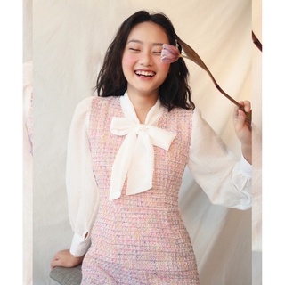 BLEUBIRD - VÁY DẠ TWEED THẮT NƠ