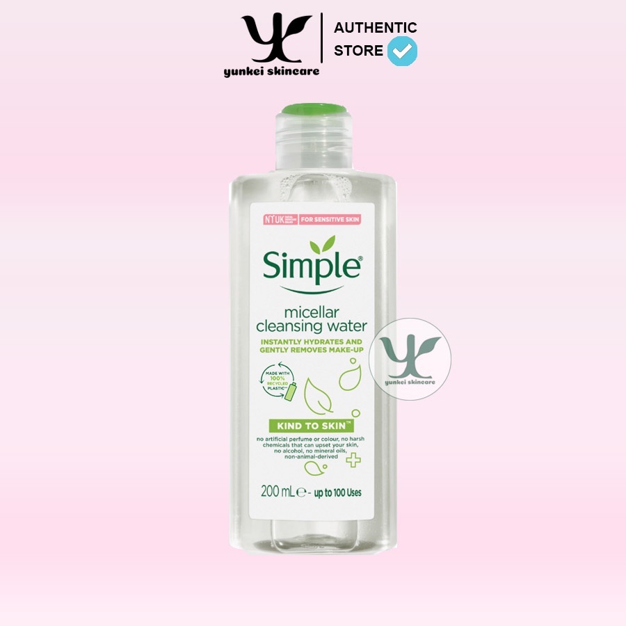 Nước tẩy trang Simple Kind to Skin Micellar Cleansing Water 200ml