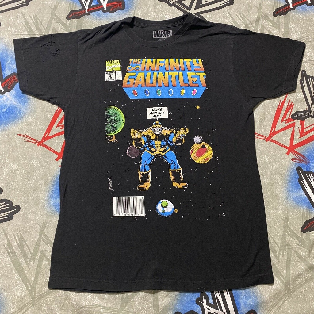 Marvel Infinity Gauntlet 4 Comic Cover Áo thun nam Thanos cỡ lớn