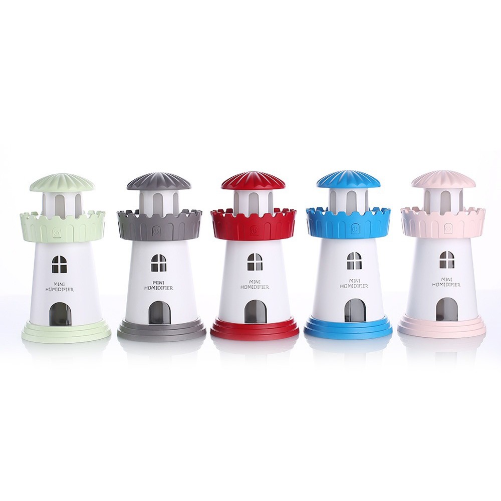 Máy xông tinh dầu phun sương, đèn ngủ ánh sáng vàng Lighthouse Humidifier - màu xanh là chuối non