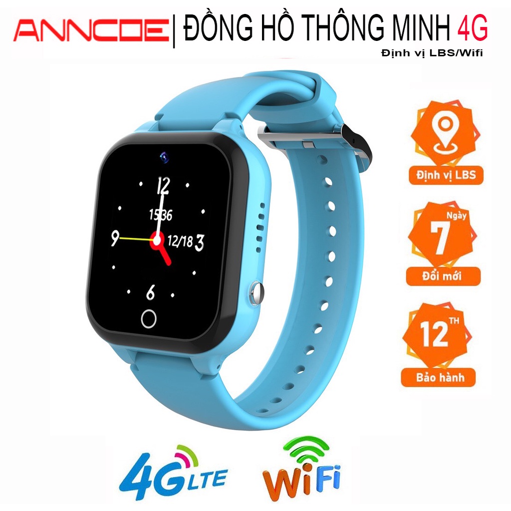 Đồng hồ thông minh trẻ em ANNCOE AC4G Gọi Video Call - Định Vị LBS+Wifi - Phiên Bản mới 8/2022