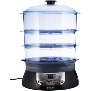 (Hàng Đức) Nồi hấp 3 tầng Philips HD9140/91, có hẹn giờ, có đèn báo