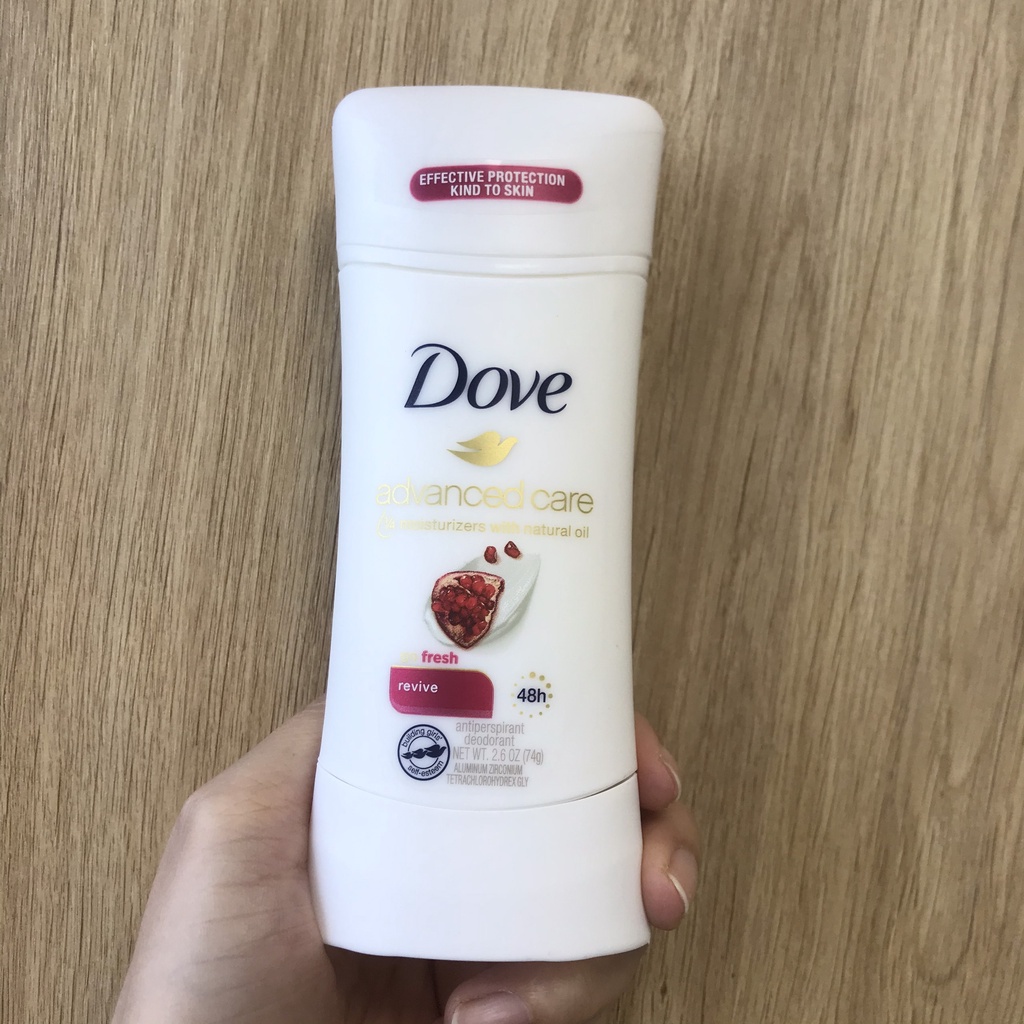 Chai Lăn Nách Dove Advanced Care Revive 48h Anti-Perspirant 74g Mỹ (Hương Lựu/ Dưa Leo )/ Lăn khử mùi Dove Lựu