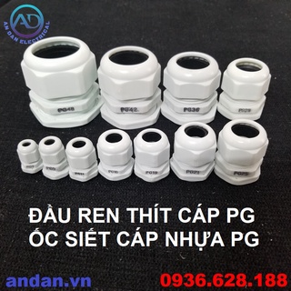 Ốc Siết Cáp Nhựa, Đầu Ren Thít Cáp – PG, PG7 PG9 PG11 PG13.5 PG16 PG19 PG21 PG25 PG29 PG36 PG42 PG48