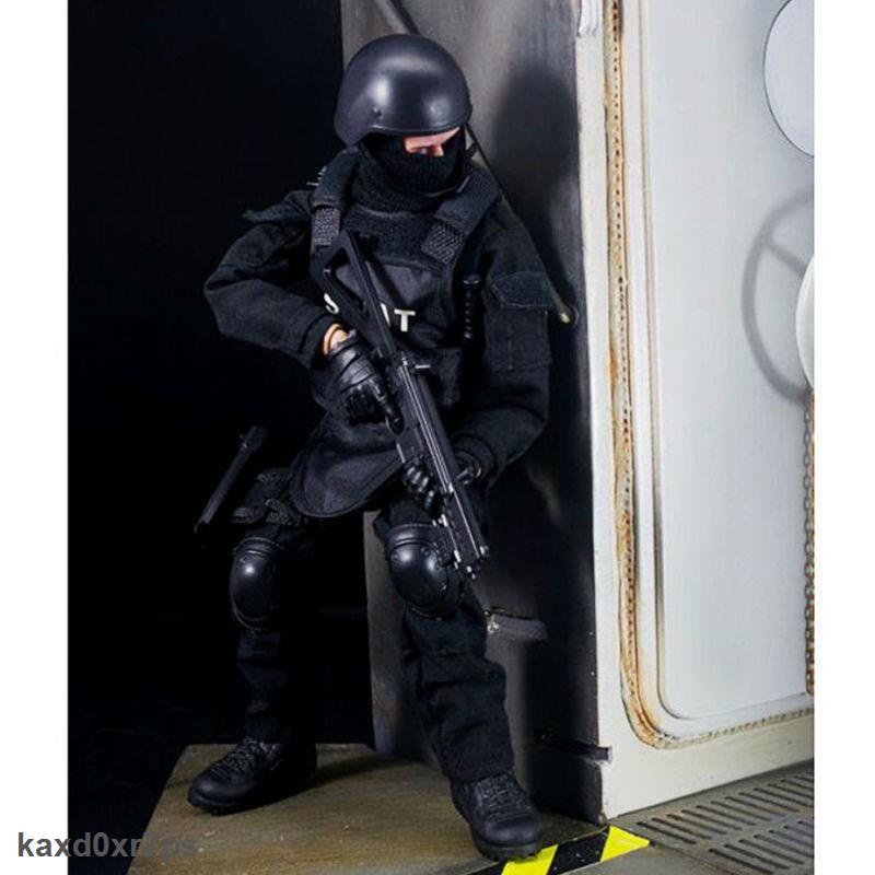 Bảo Hành 1 năm Mô Hình Người Lính 12 SWAT Màu Đen Tỉ Lệ 1/6
