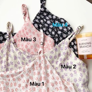Đầm - váy hai dây hoa dập ly