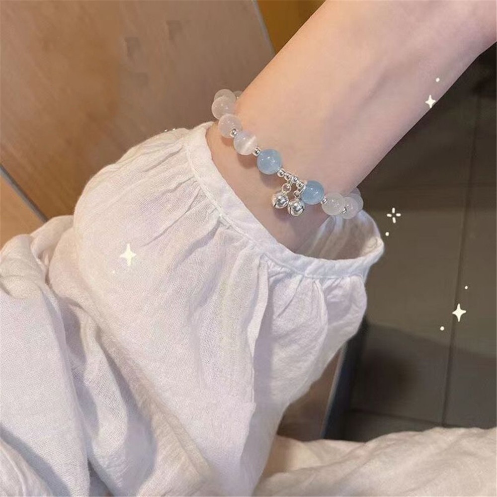 Vòng Tay Xâu Hạt Đá Mặt Trăng Tự Nhiên Dễ Thương Dành Cho Bạn Nữ