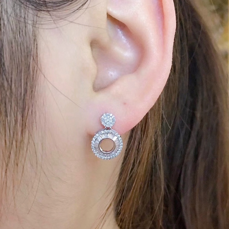 Đôi Khuyên Tai Dài Đính Đá Zircon Thời Trang Cho Nữ