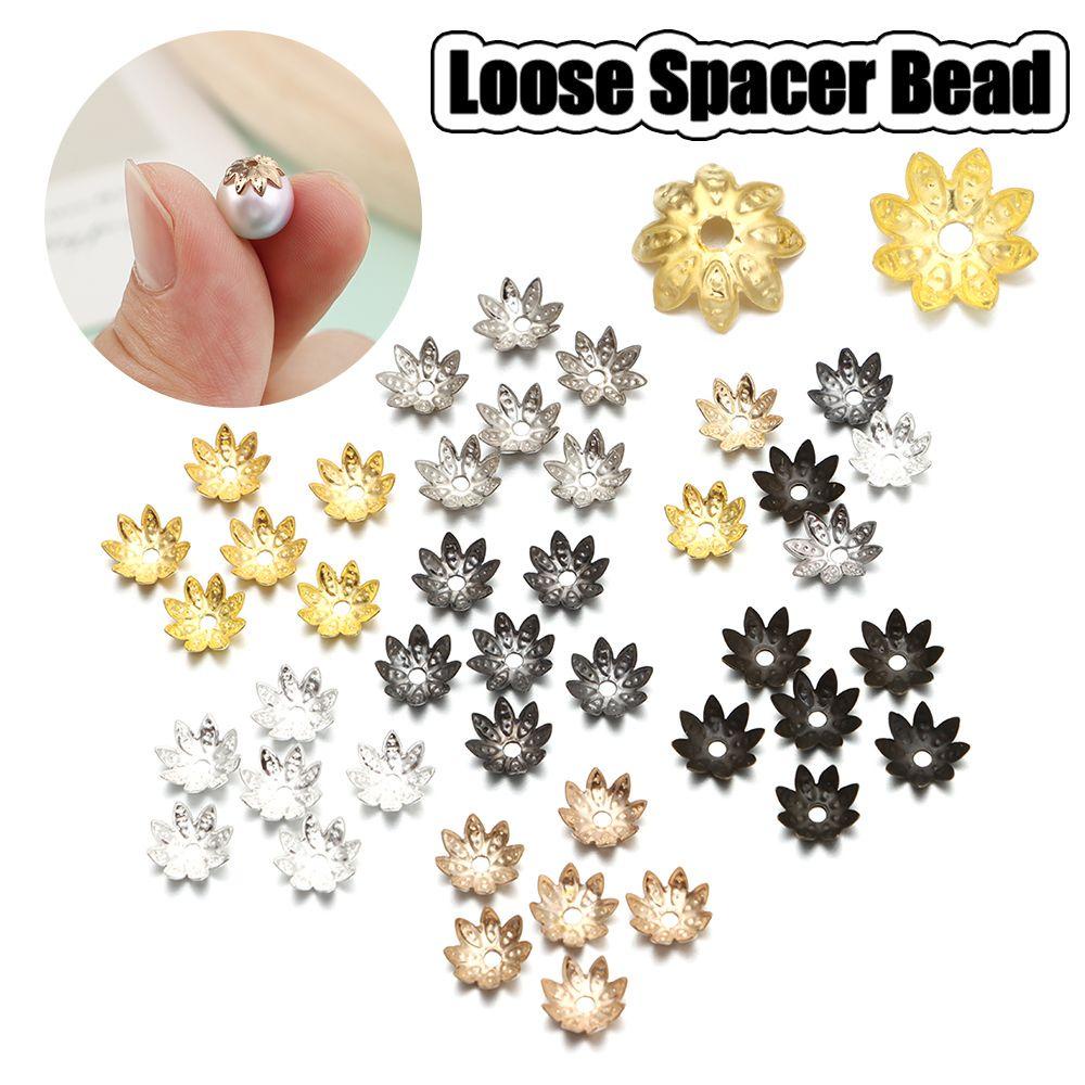 Set 100 Hạt Xỏ Lỗ Hình Hoa Sen Dùng Để Làm Đồ Trang Sức Thủ Công