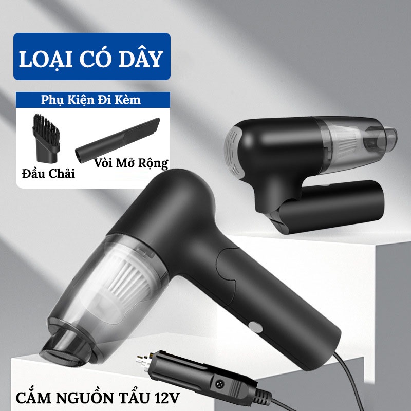 Máy Hút Bụi Ô Tô Cầm Tay Không Dây 120W, Lực Hút Lớn 9000PA, Có Thể Gấp Gọn CarZone VERSION 5