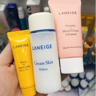 LANEIGE Combo mini 3 bước chăm sóc da không thể thiếu "Dưỡng ẩm - Làm sạch - Bảo vệ da" Laneige