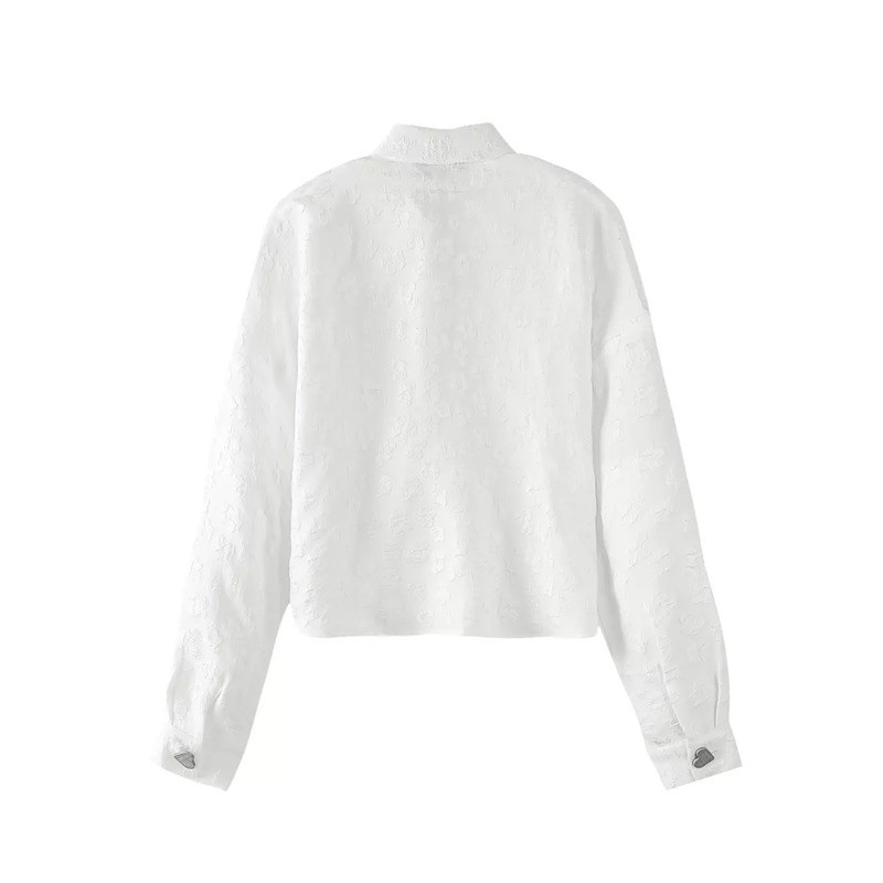 Sơmi trắng Shirt KYMAKUTU khuy áo trái tim