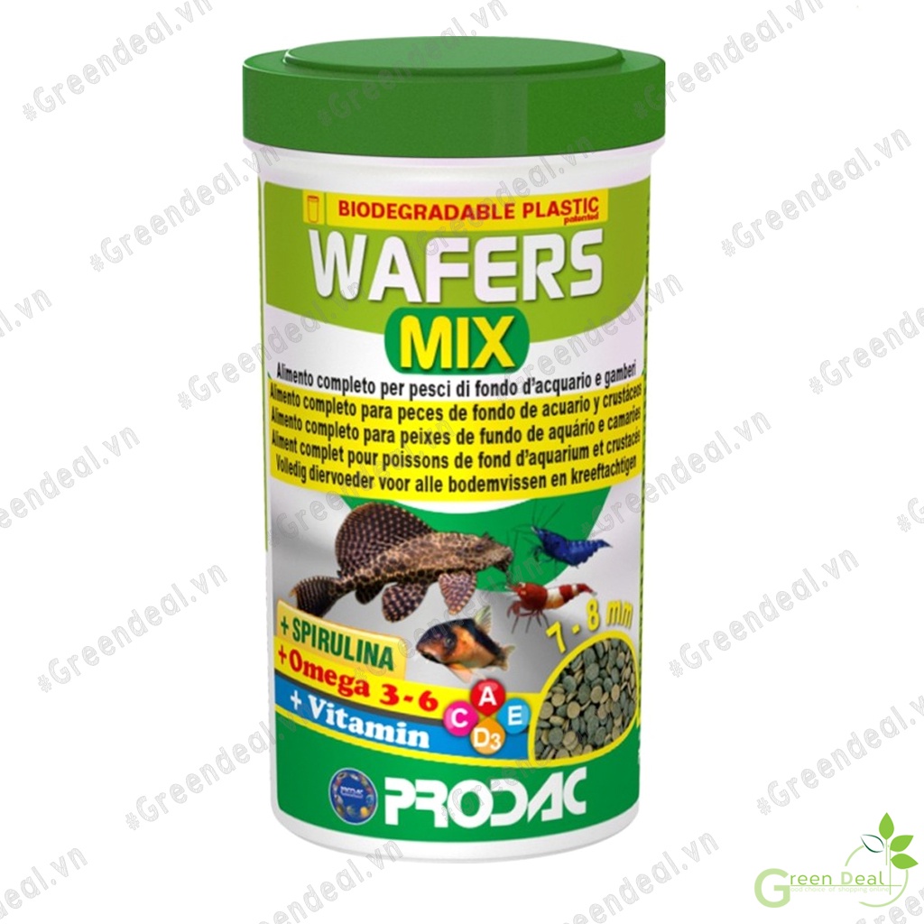 PRODAC - Wafers Mix (Lọ 50 gram) | Thức ăn cho cá Pleco và cá tầng đáy hồ cá thủy sinh