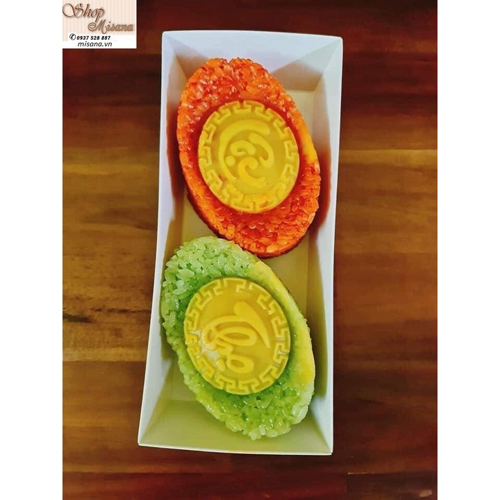 Bộ khuôn nhấn lò xo làm bánh trung thu, nhấn xôi 150gr thỏi vàng chữ Phúc - lộc - thọ - Tài