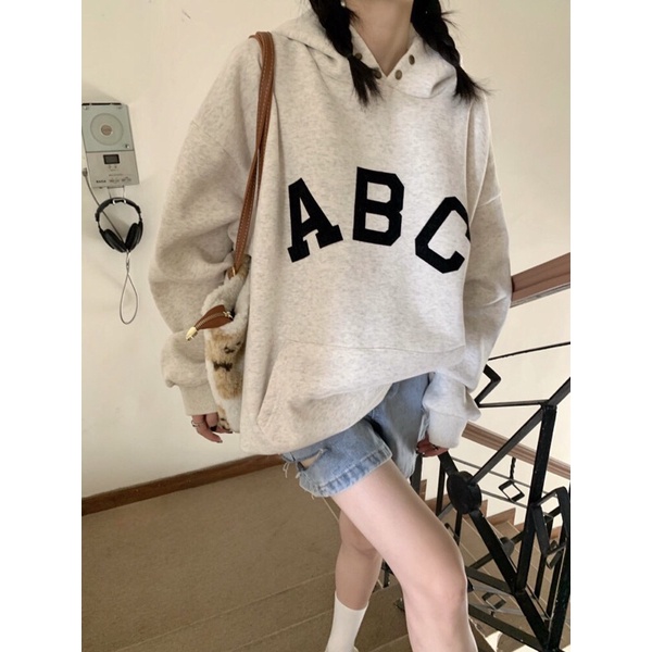 Áo nỉ lót bông dáng oversize