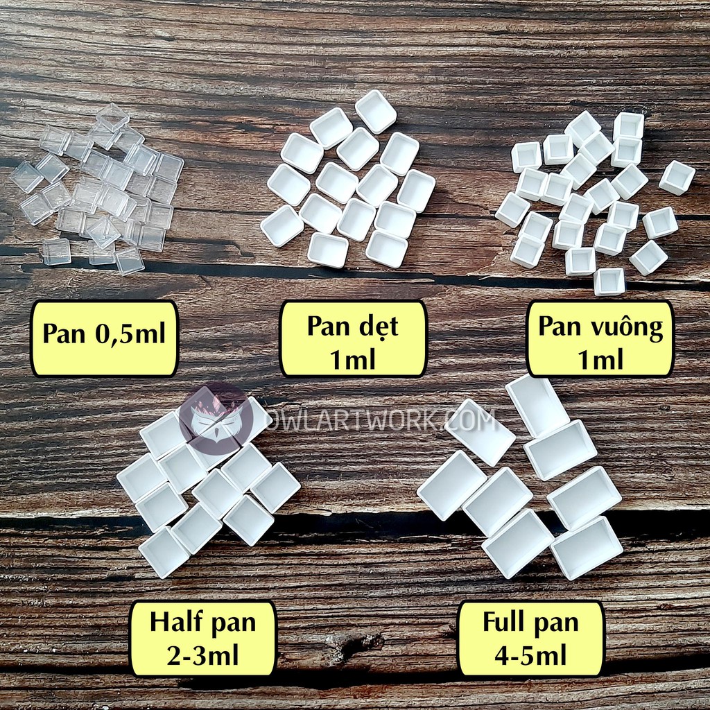 Half pan lẻ, pan rỗng đựng màu nước